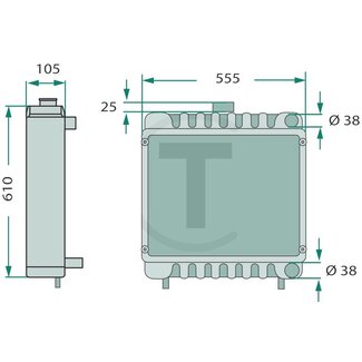 GRANIT Radiator New Holland TD55D–TD95D, Case IH JX 55, JX 65, JX 85