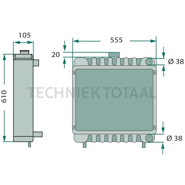 GRANIT Kühler New Holland TL-A, TN, TN-A; Case IH JXC, JXU; Steyr Kompakt 485–495 - 74717093, S47125982, 47125982