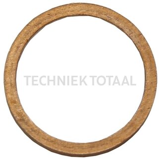 Koperen ring 17 x 21 x 3 mm - 10 stuks