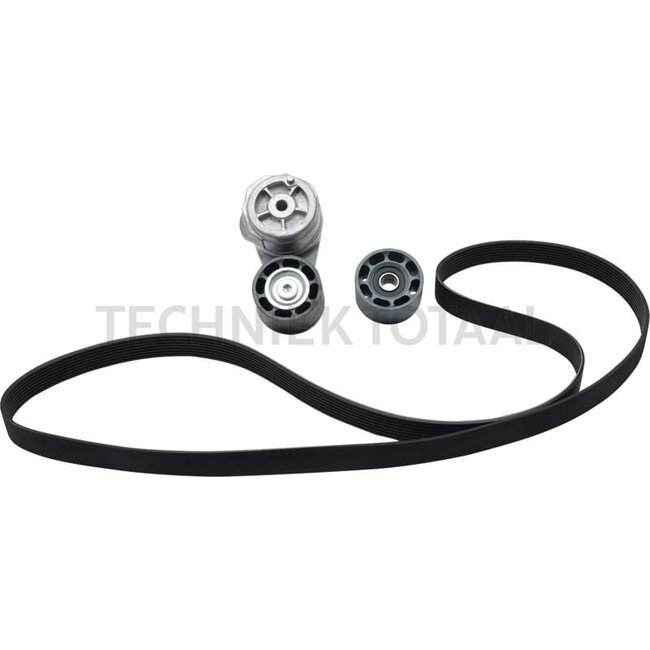 GRANIT Belt kit - 74700001, 87801838, 87840244, 87531428 | Version: Without compressed air system | Contents: Belt tensioner, idler pulley, belt | Belt length: 2028 mm | Ribs: 8 n