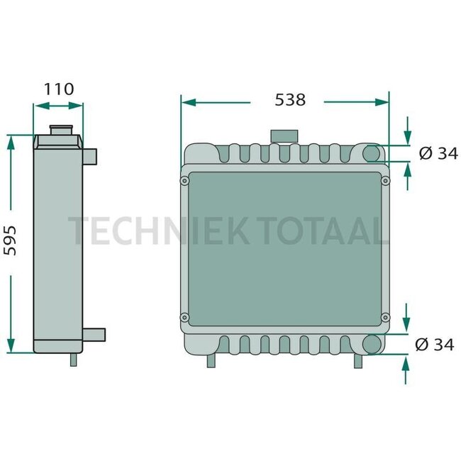 GRANIT Radiator copper with frame Deutz-Fahr Agrotron 80-150, 4.70-6.45 | 04438384/10, 04438384, 04411151