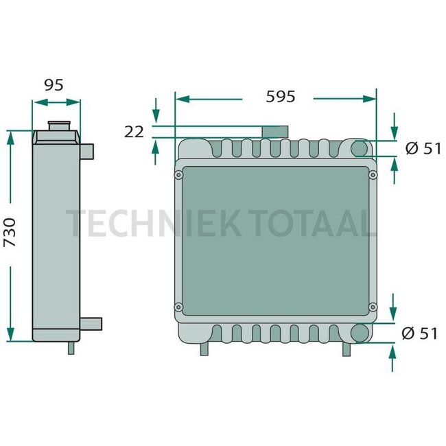 GRANIT Radiateur Massey Ferguson 3125, 3140, 3660, 3635, 3645, 3655 - 74715277, 3581945M93