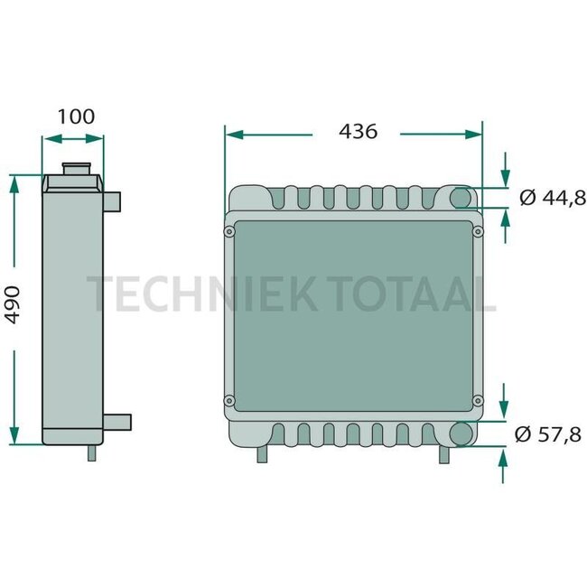 GRANIT Radiateur Ø boven 44,8 mm, Ø onder 57,8 mm Case IH | 136856A1