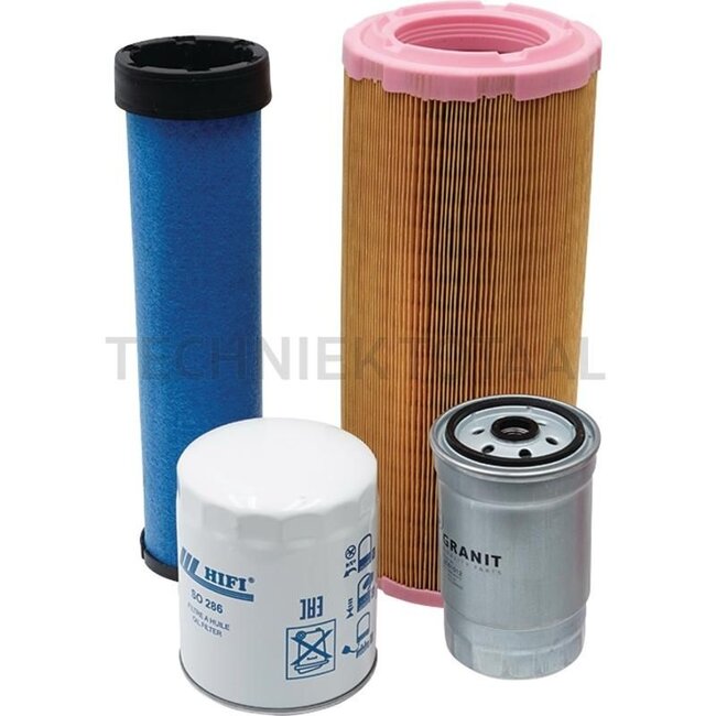 GRANIT Filter set To fit Case IH - 80002003, 080002003 | To fit type: JX 70U, 80U, 90U, 100U | Set consisting of: Engine oil filter, fuel pre-filter, main air filter, safety element | To fit: Case IH