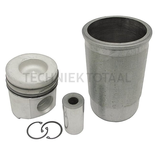 KS Kolbensatz kpl. 3 Ringe, Ø 106,5 mm, Bolzen Ø 34,93 x 84,4 mm, Brennraum Ø 58,4 mm, Brennraumtiefe 18,75 mm, Ringträgerkolben, O-Ring im Block, Feuerring 0,8 mm - 75793757960, RE24458, RE24539, RE18694 | Abmessung: 3 Ringe, Ø 106,5 mm, Bolzen Ø 34,93 x 84