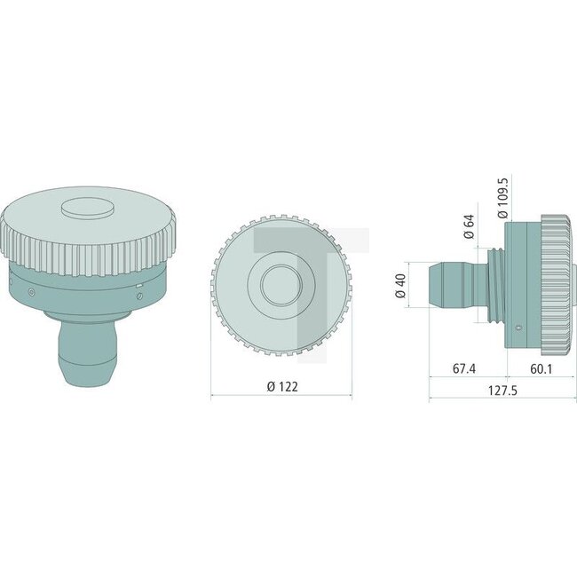 GRANIT KOCKON M2 80 XL PL-CAP - Areas of application: SCANIA Series 4, Material: Aluminium, Weight 895 g