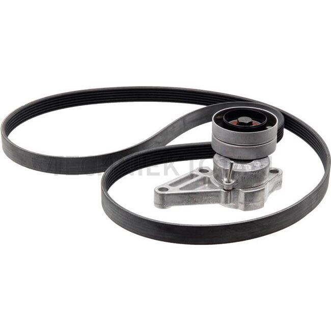 GRANIT Multiriem-set - 747529400110, AL110621 + L111169, 529400110 | Uitvoering: zonder luchtdruksysteem en airconditioning, inclusief mechanische V-snaarspanner | Bestaat uit: Riemspanner, riem | Lengte riem: 1718 mm | Ribben: 6 n
