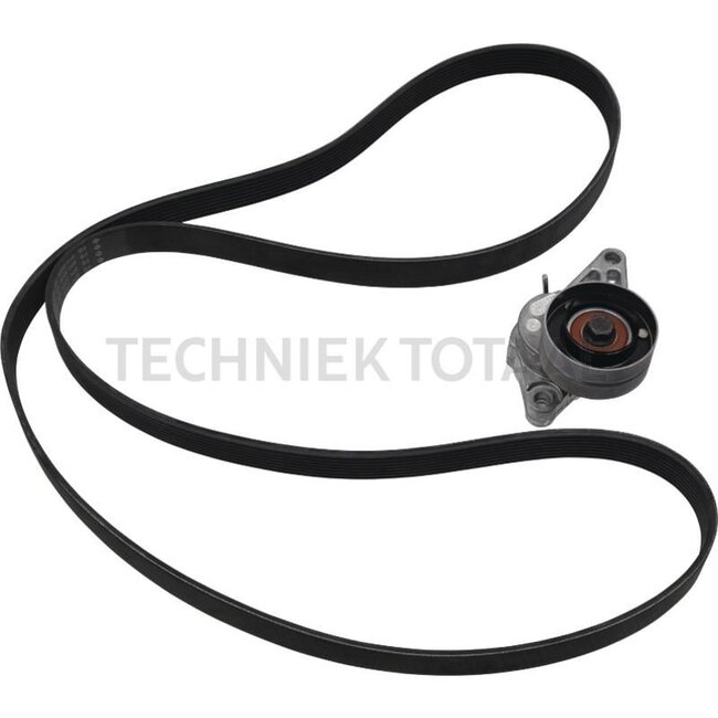 GRANIT Riemen-Kit - 747529400310, AL110621 + L110605, 529400310 | Ausführung: mit Klima- aber ohne Druckluftanlage inkl. mechanischem Riemenspanner | bestehend aus: Riemenspanner, Riemen | Länge Riemen: 2205 mm | Rippen: 8 n