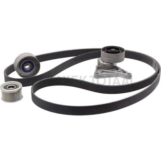GRANIT Multiriem-set - 747529403810, AL166836 + AL156090 + AL157596 + L114468, 529403810 | Uitvoering: met luchtdruksysteem en airconditioning (alleen bij 90A, 115A en 120A dynamo) | Bestaat uit: Poelie, riemspanner, spanrol en riem | Lengte riem: 2515 mm | Ribb