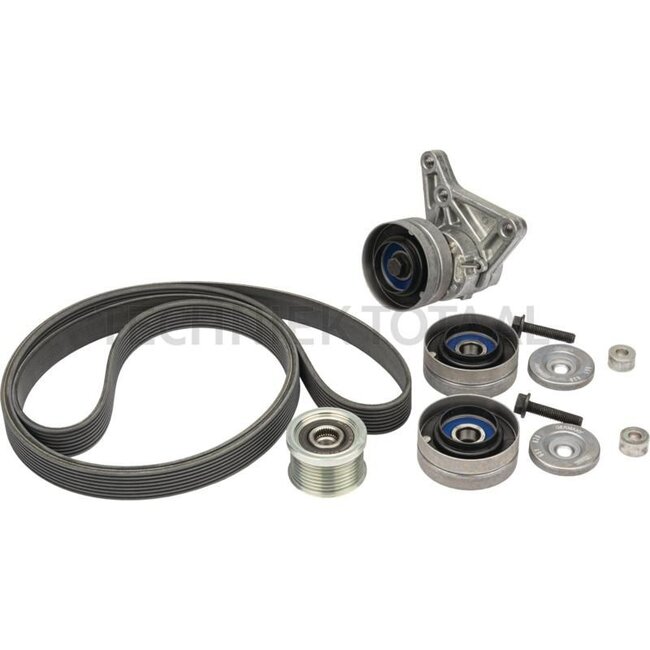 GRANIT Riemen-Kit klimaanlage 2x Riemenscheibe 2455 mm, 8 Rippen John Deere 6820-6930 | AL166836, AL156090, 2x AL157596, L155538