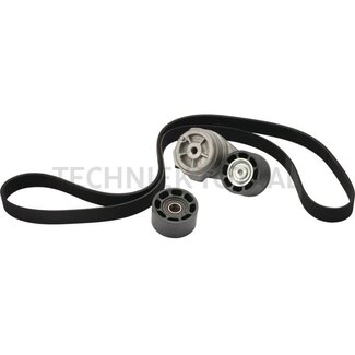 GRANIT Belt kit - Version: With air conditioning system, Contents: Belt tensioner, idler pulley, belt