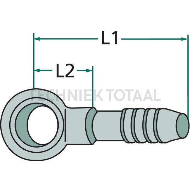 GRANIT Ringnippel, 10 Stück - 374203404/10 | NW: 4 | passend für Hohlschraube: M10 x 1 | für Schlauch-Innen-Ø: 5,5 mm | L1: 30 mm | L2: 13 mm