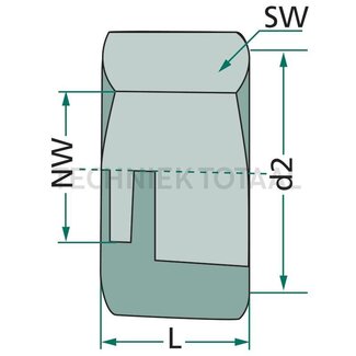 GRANIT Wartelmoer NW 4, M12 x 1,5, sleutelmaat 14, 14,5 mm - 10 stuks