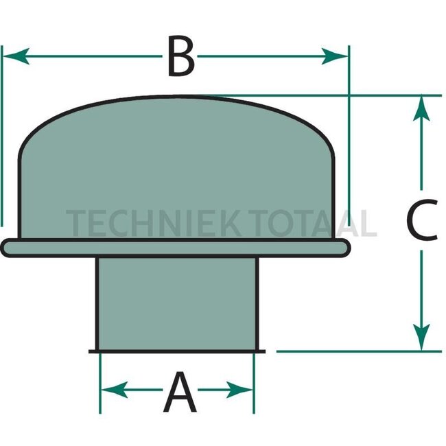 FLEETGUARD Weerbeschermkap in de grondverf, metaal - 7393918202S, 391820200S | A: 76 mm | B: 168 mm | C: 127 mm | Fleetguard nr.: 3918202S