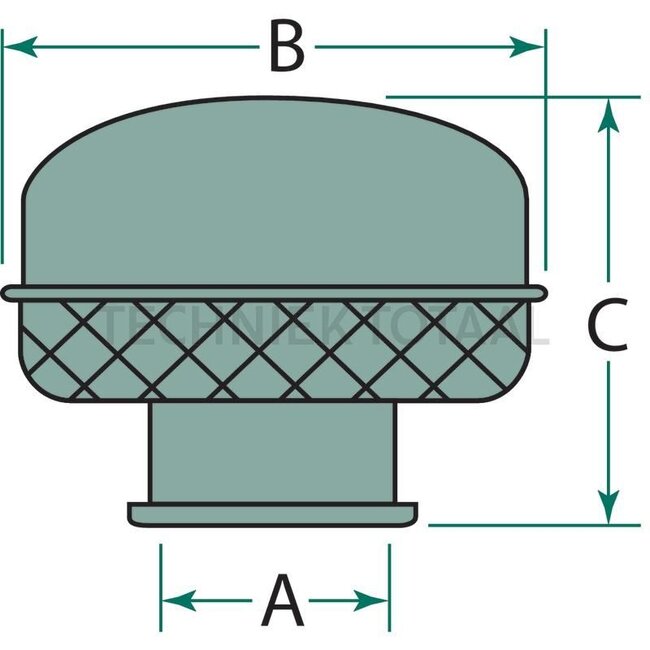 FLEETGUARD Weerbeschermkap metaal zwart A 102 mm, B 241 mm, C 203 mm | 391820400S