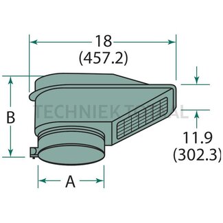 FLEETGUARD Wetterschutzhaube Chrom - A 140 mm, B 244 mm