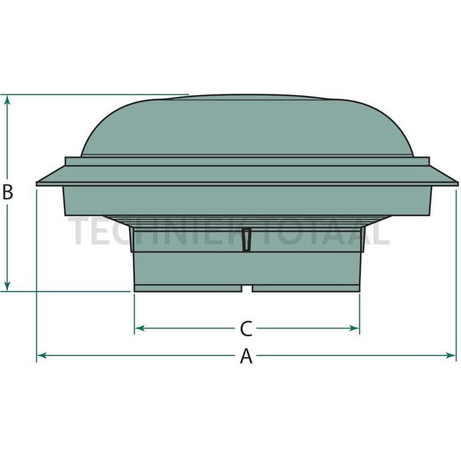 FLEETGUARD Weather protection cover - 7393946322S, 394632200S | A: 152 mm | B: 95 mm | C: 75 mm