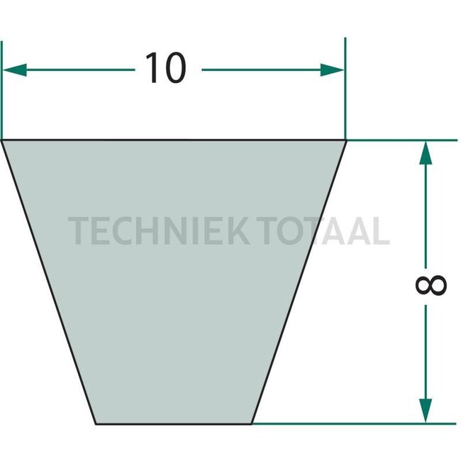 Dayco V-snaar voor ventilator - 86210A1275HD, F100002235531, X696615603000, 10A1275HD | Breedte: 10 mm | Lengte: 1275 mm | Uitvoering: Heavy Duty