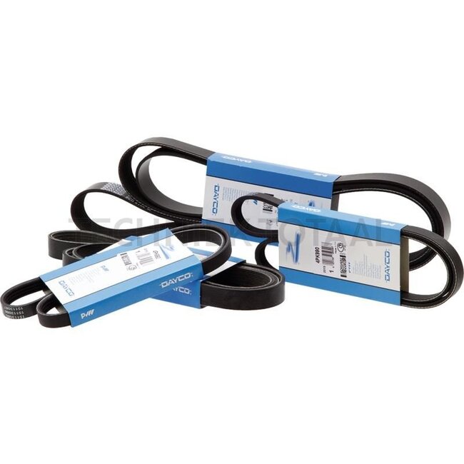 Dayco Ribbed belt with compressed air and air conditioning systems - L115658, L110608