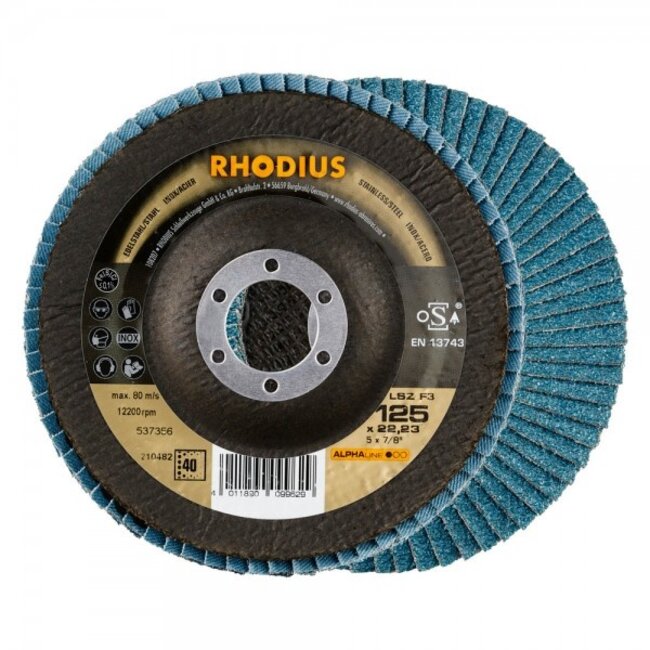 RHODIUS Lamellenschijf LSZ-F3 125mm K40  - 10 stuks