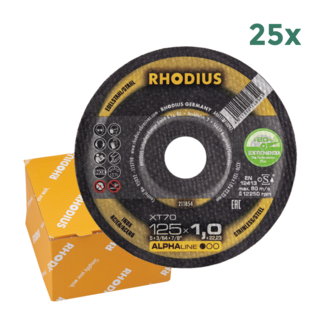 RHODIUS Cutting disc Alpha XT70 125x1.0mm Stainless steel / steel - 25 pieces