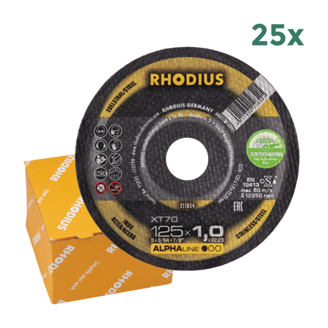 RHODIUS Trennscheibe Alpha XT70 125x1,0mm - 25 Stück