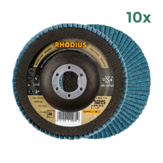 RHODIUS Flap disc LSZ-F3 125mm, grit 40 - 10 pieces