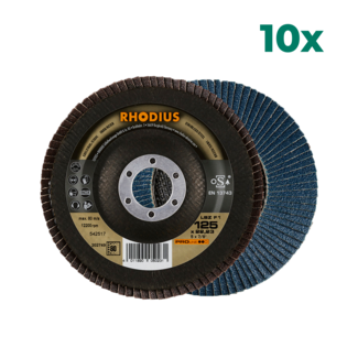 RHODIUS Disque à volet PRO-line LSZ F1 125mm, K80 - 10 pièces