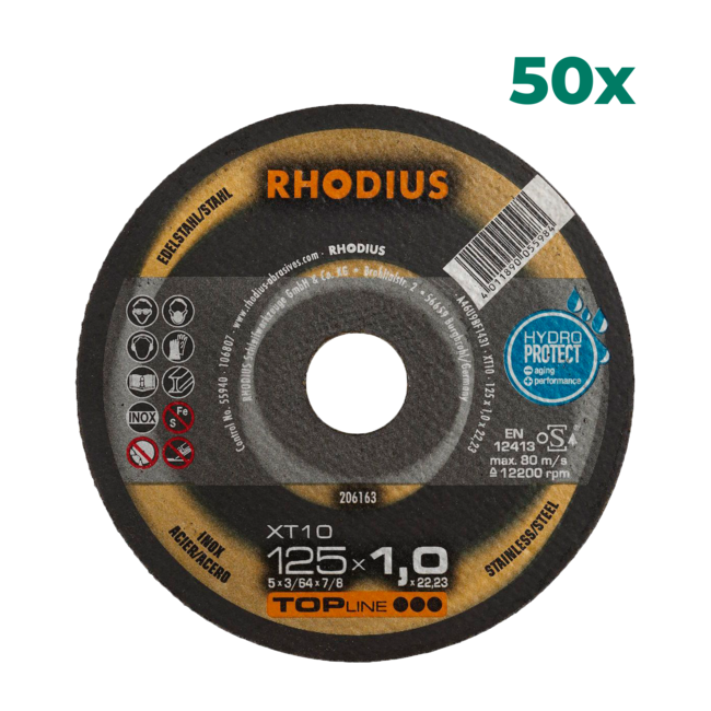 RHODIUS Trennscheibe PRO-line XT10 125x1,0mm - 50 Stück