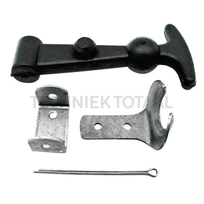 Bonnet catch set compl. with holder, medium length - 4990021 | Version: Medium length | A: 25 mm | B: 120 mm | C: 25 mm
