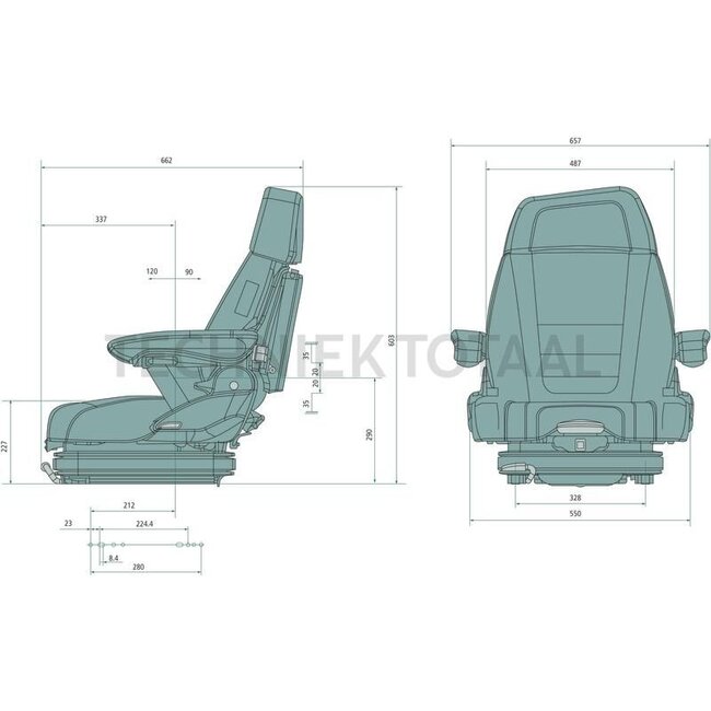 GRAMMER Primo Evolution Plus MSG75EL/2741 - 12263139 | Stoeltype: MSG75EL/2741 | Ophanging: luchtgeveerd | Bekledingstype: Stof | Spoormaat (mm): 328 | Stoelbreedte (mm): 550 | Horizontale vering in de dwarsrichting: nee | Gordelsysteem: ja | Boordspanning (V): 1