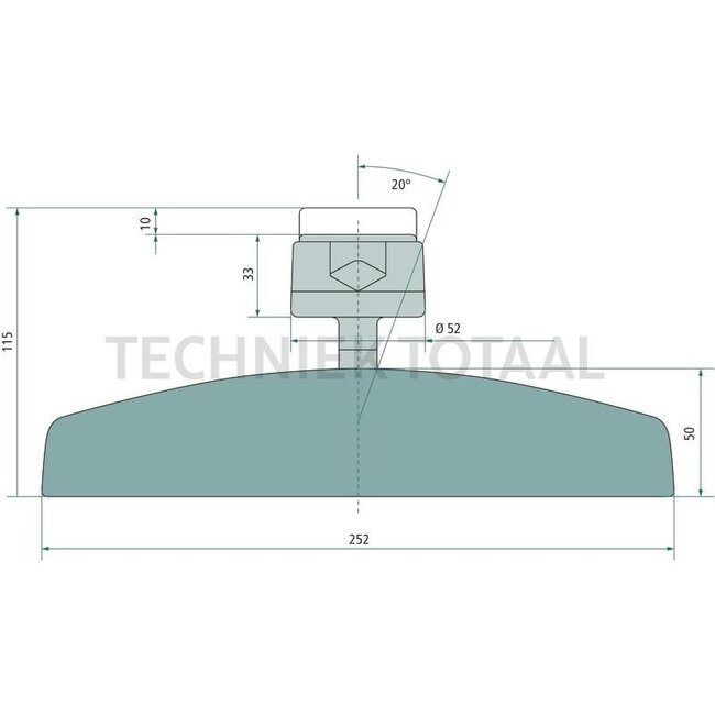 GRANIT GRANIT Rear-view mirror - 12327553 | Dimensions (mm): 252 x 168 | Height (mm): 252 | Width (mm): 162 | Radius of curvature (mm): 1800 | Version: Unheated