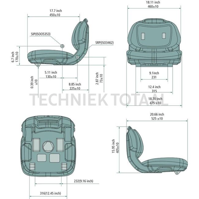GRANIT Stoel - 12333236 | Passend voor: John Deere