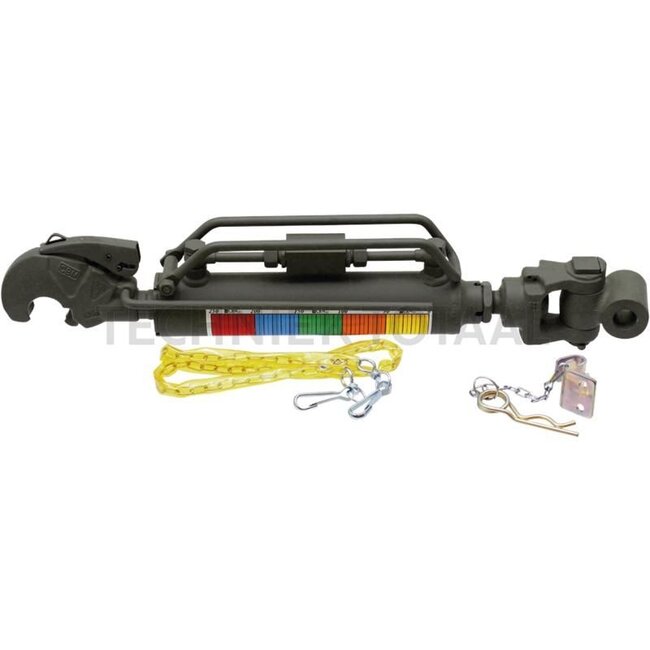 GRANIT Hydraulische topstang - 20000151 | Topstangtype: hydraulisch | Bouwwijze: vanghaak / gaffelkop | A cat.: 2 / 25,4 | B cat.: 28 | I (mm): 65 | F (mm): 675 / 915 | Slag (mm): 240 | Zuigerstang-Ø D (mm): 36 | Cilinder-Ø binnen E (mm): 63