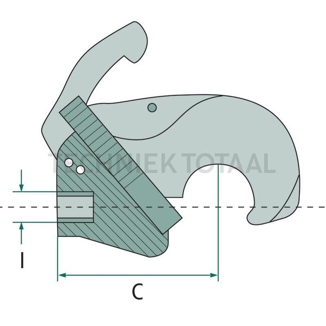 GRANIT GRANIT Tail hook weld-on - 20012051 | Version: Right-hand thread | Category: 21976 | I (mm): M27 x 2 | C (mm): 124