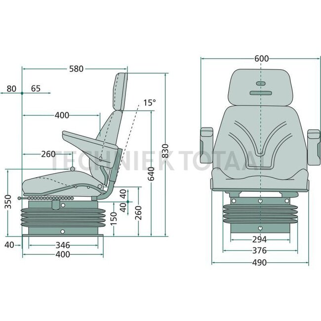 GRANIT Siège confort à suspension pneumatique - 24000019, 24000019