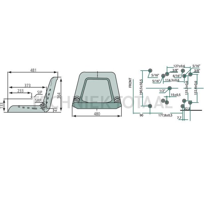 GRANIT GRANIT Seat PVC - 25270092 | To fit: Alko, MTD, Yard Man | Colour: Black