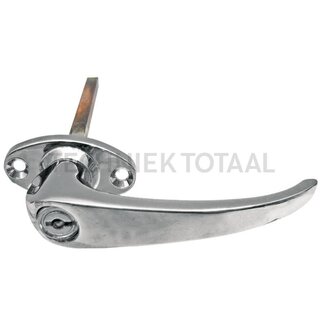 GRANIT Door handle with cylinder, chromed, large rose, 45 mm hole spacing, 118 mm handle length, incl. keys