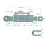 GRANIT GRANIT Hydraulische Hubstrebe Sperrblock mit 3/8" Gewinde - 71812059 | Bauart: Gabelgelenk / Kugelgelenk | A (mm): 25,4 | B (mm): 26 | S1 (mm): 42 | L (mm): 670 - 960 | C (mm): 40 | D (mm): 80 | Hub (mm): 185