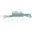 GRANIT Lift rod clevis/clevis, 720 mm, stroke 228 mm