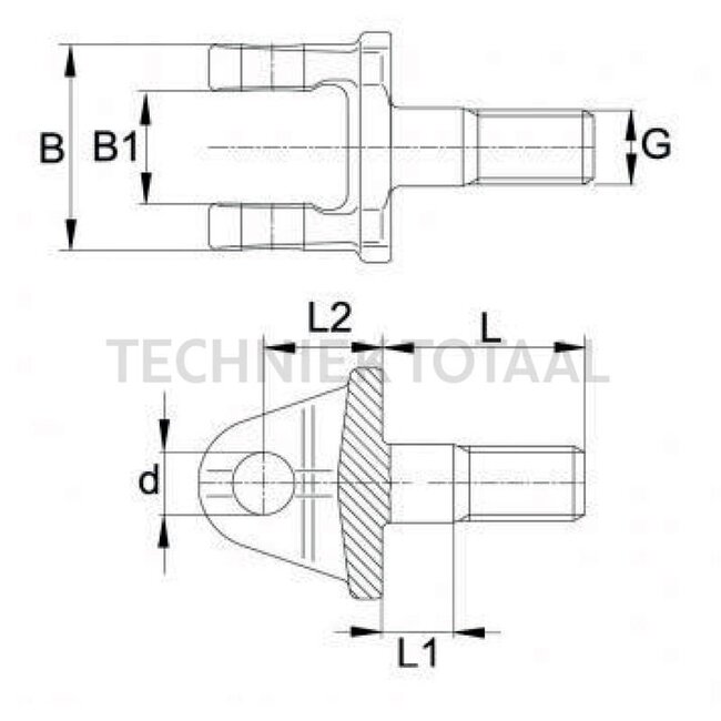 Walterscheid Gaffelstangen set - 395201030 | d (mm): 20,2 | D (mm): 26 | L (mm): 98 | L1 (mm): 82 | L2 (mm): 25 | G (mm): 26 | Agraset: 372 | B1 (mm): 26