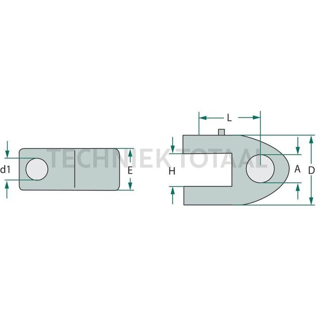 Walterscheid Clevis head cat. 4, A 37,3 mm, d1 37,3 mm, L 100 mm