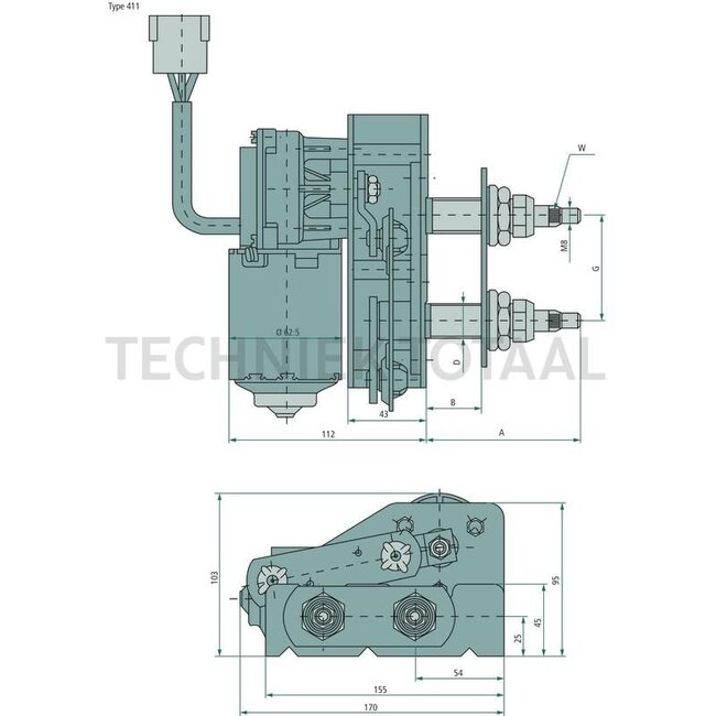 GRANIT Moteur d'essuie-glace - 654900089