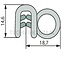 GRANIT Raamrubber - 654921343 | Klembereik (mm): 1,5 - 3 | Lengte (m): 1 | B (mm): 18.7 | H (mm): 14.6