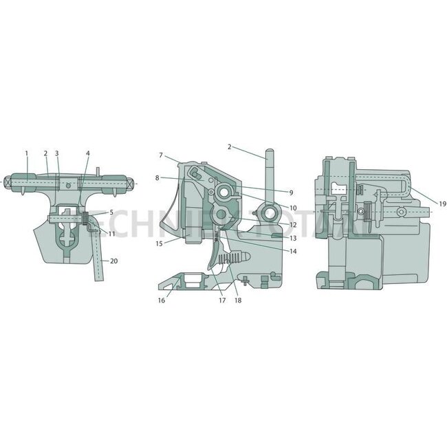 Sauermann Sauermann Hitch handle complete - 711155017, HS1550-KUD-E/12