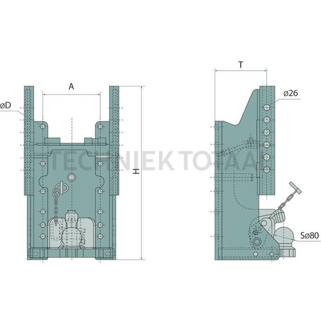 Sauermann Drawbar frame 330/26/32, 88,1 kN, 2000/4000 kg, HS 4825-SDF-KU-71