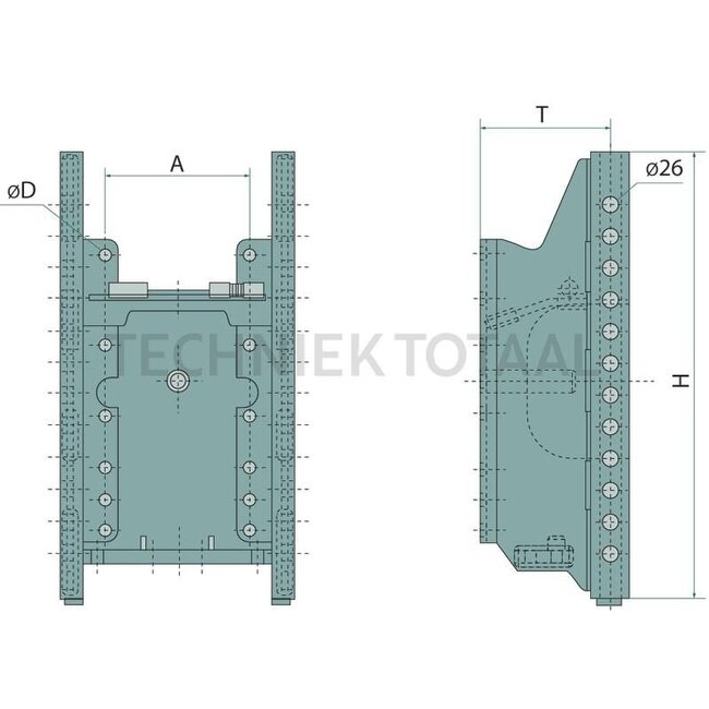 Sauermann Drawbar frame 330/26/32, 88,1 kN, 2000/3000 kg, HS 4850-SDF-71
