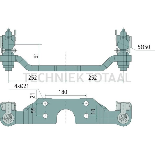 Sauermann Sauermann Positive steering - 711999013 | Assembly notes: Beidseitig | Hole Ø (mm): 21 | Colour: Schwarz | Hole pattern (mm): 180 x 55