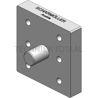 Scharmüller Lasplaat 200 x 200 mm, dikte 40 mm, M20, gatenpatroon 130 x 115 mm