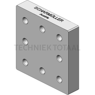 Scharmüller Anschweißplatte 200 x 200 x 40 mm, M20, Lochbild 130 x 130 mm